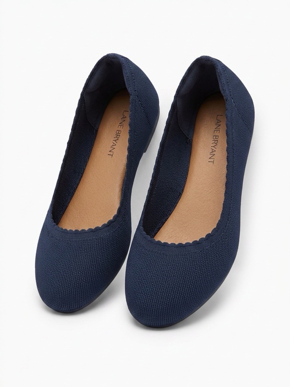 Lane Bryant Navy Knit Slip-On Ballet Flats size 10W